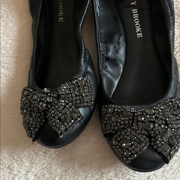 Audrey Brooke Black Beaded Flats - Picture 2 of 8